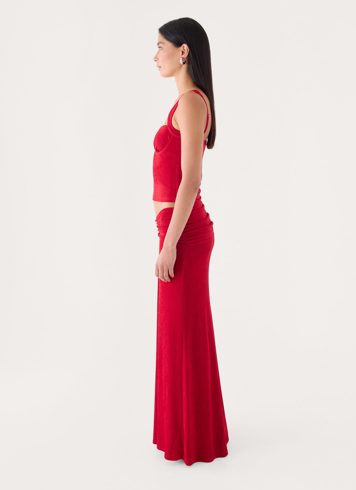 Basmaya Maxi Skirt - Chilli Red