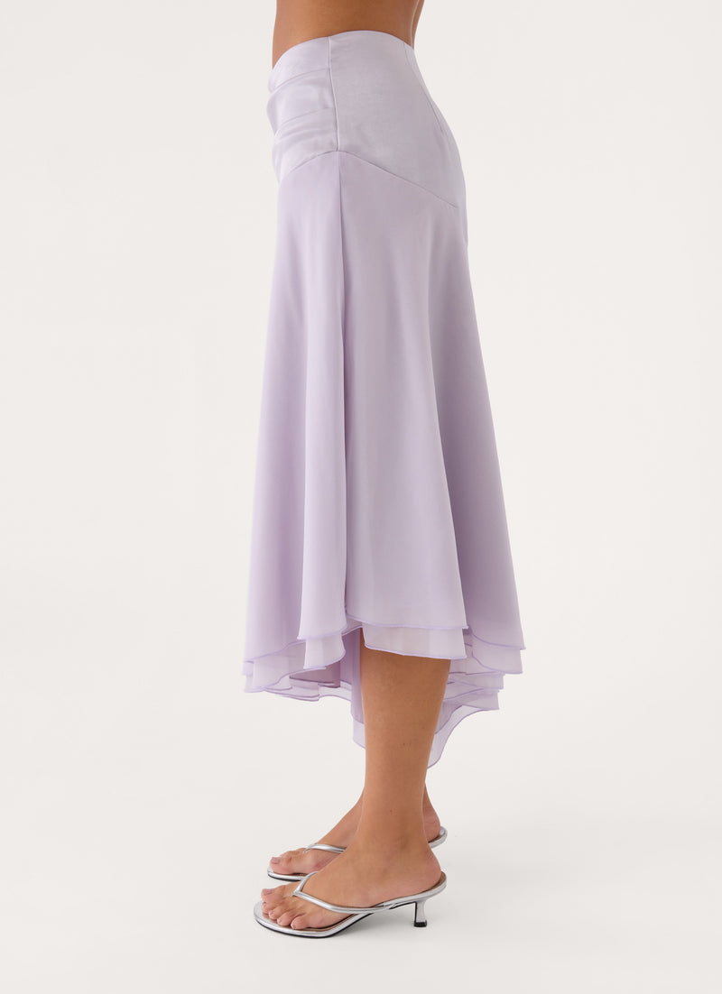 Be My Twilight Midi Skirt - Pale Lavender