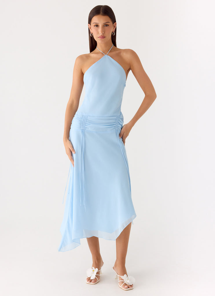 Becerra Chiffon Midi Dress - Blue