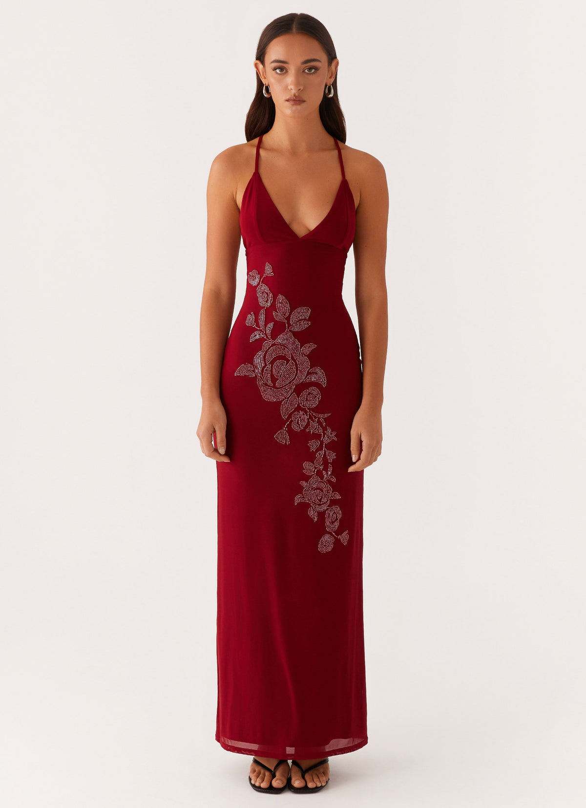 Beki Beaded Mesh Maxi Dress