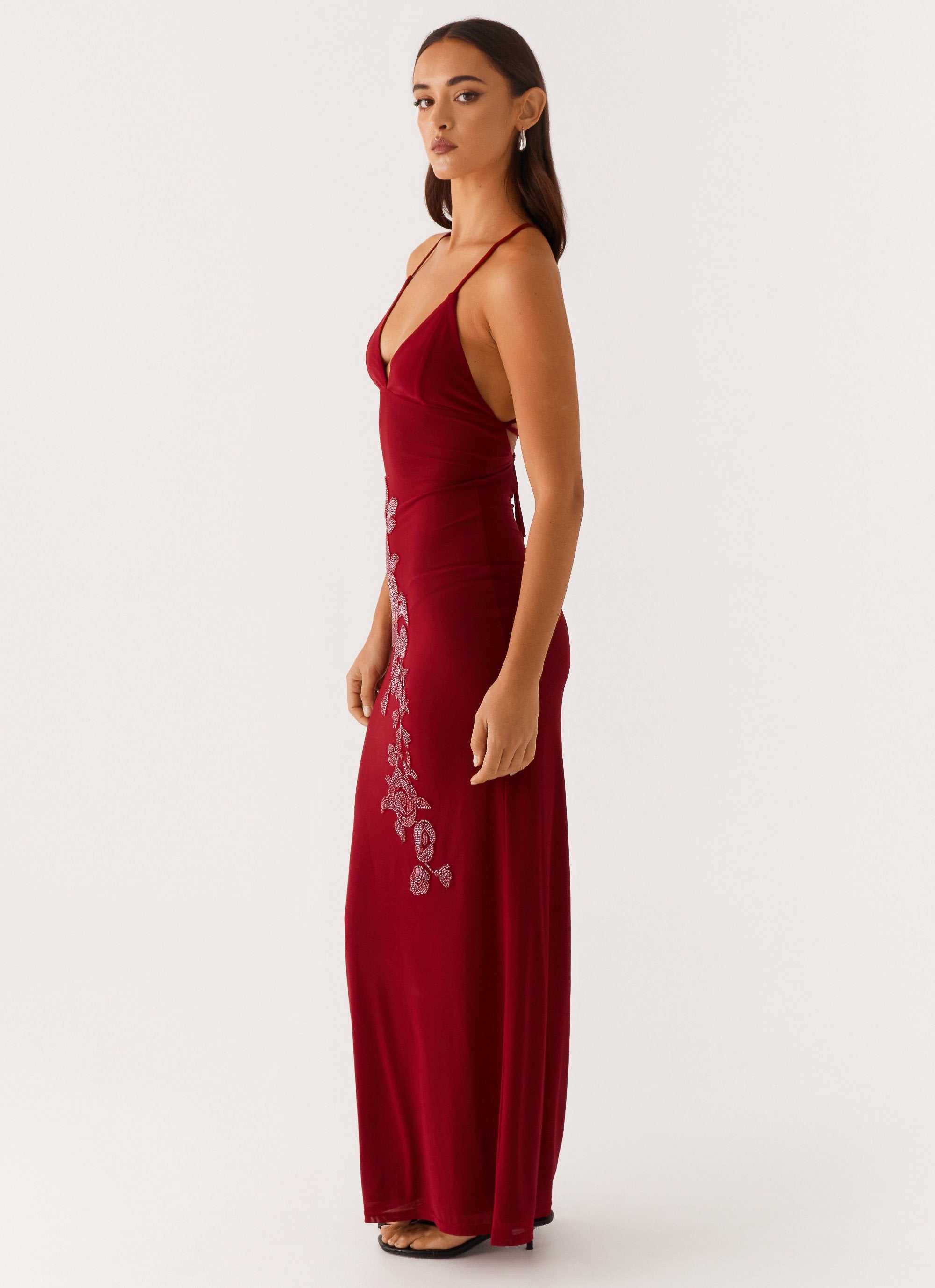 Beki Beaded Mesh Maxi Dress