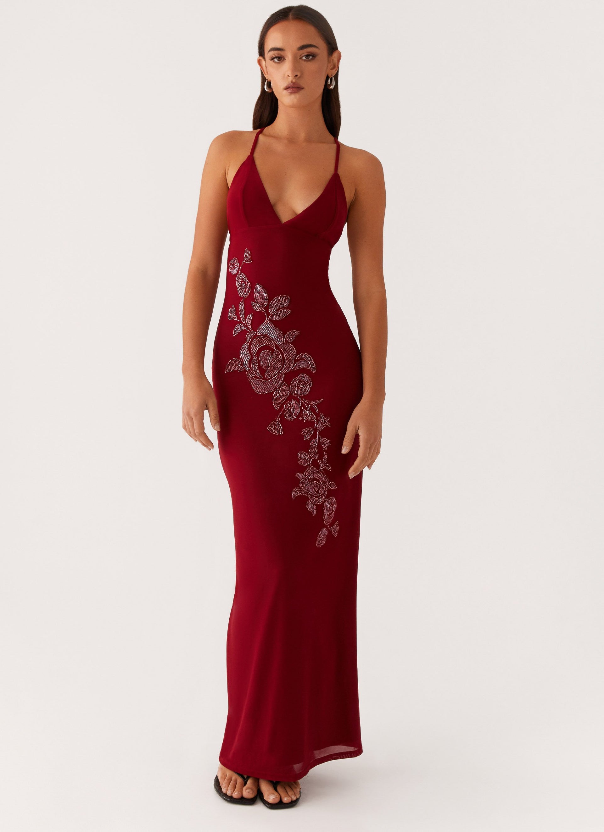 Beki Beaded Mesh Maxi Dress