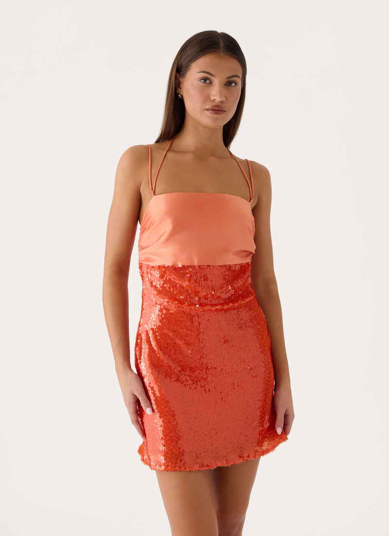 Belize Sequin Mini Dress - Orange