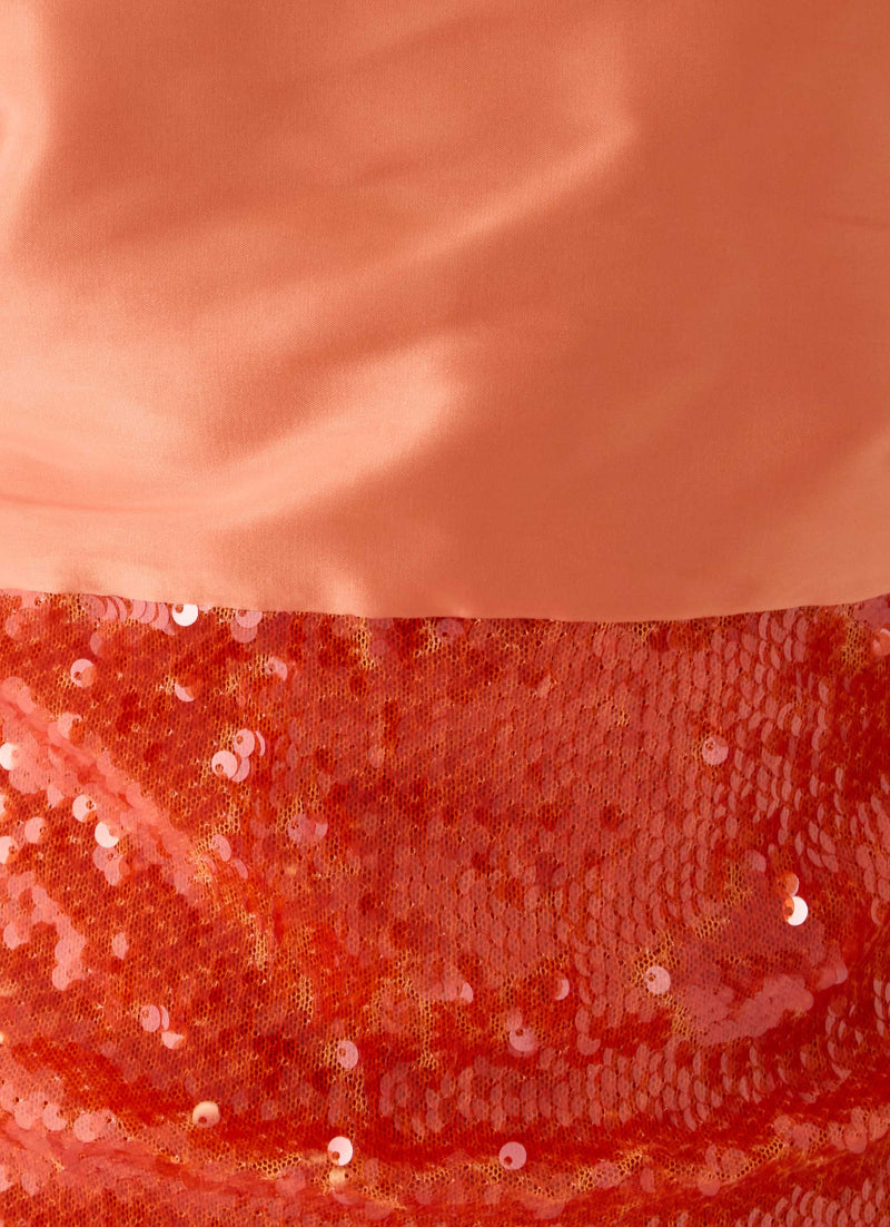 Belize Sequin Mini Dress - Orange