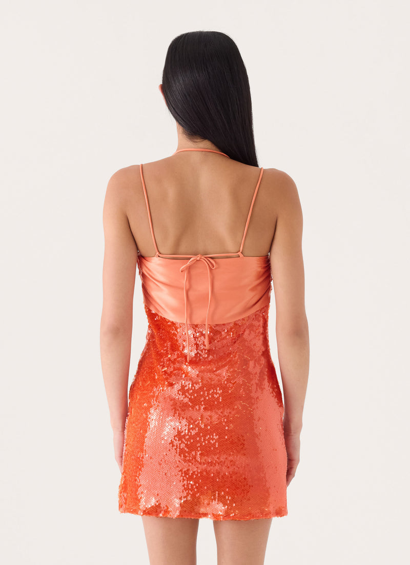 Belize Sequin Mini Dress - Orange