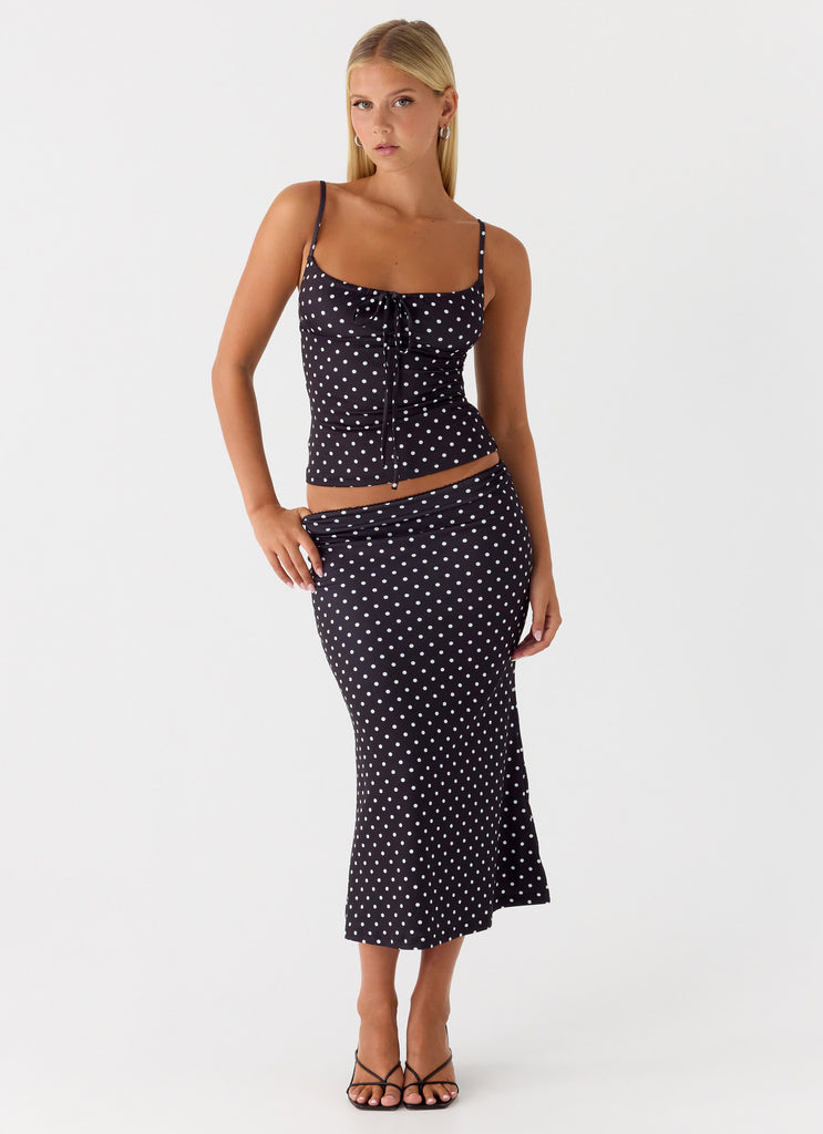 Bending My Rules Top - Black Polkadot