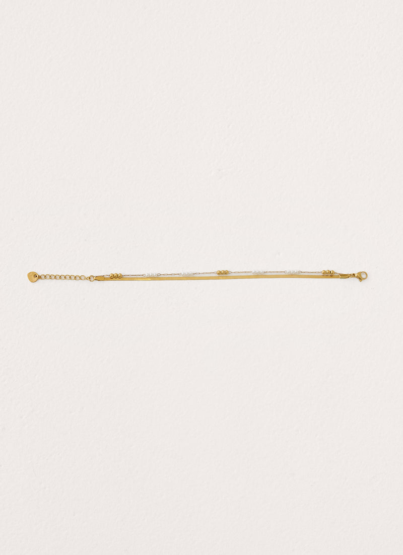 Better Together Bracelets - Gold Pearl