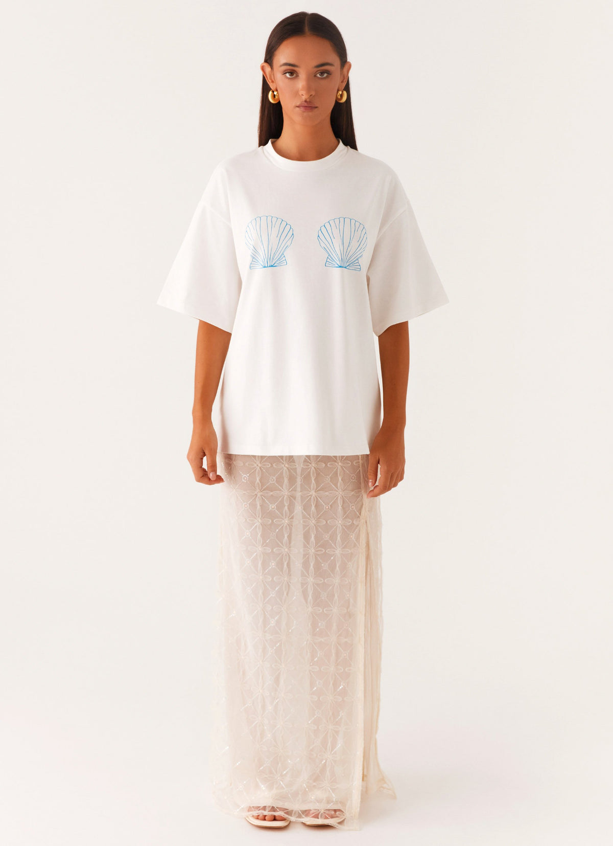 Born to Have Fun Oversized Graphic Tee - Blue Shell