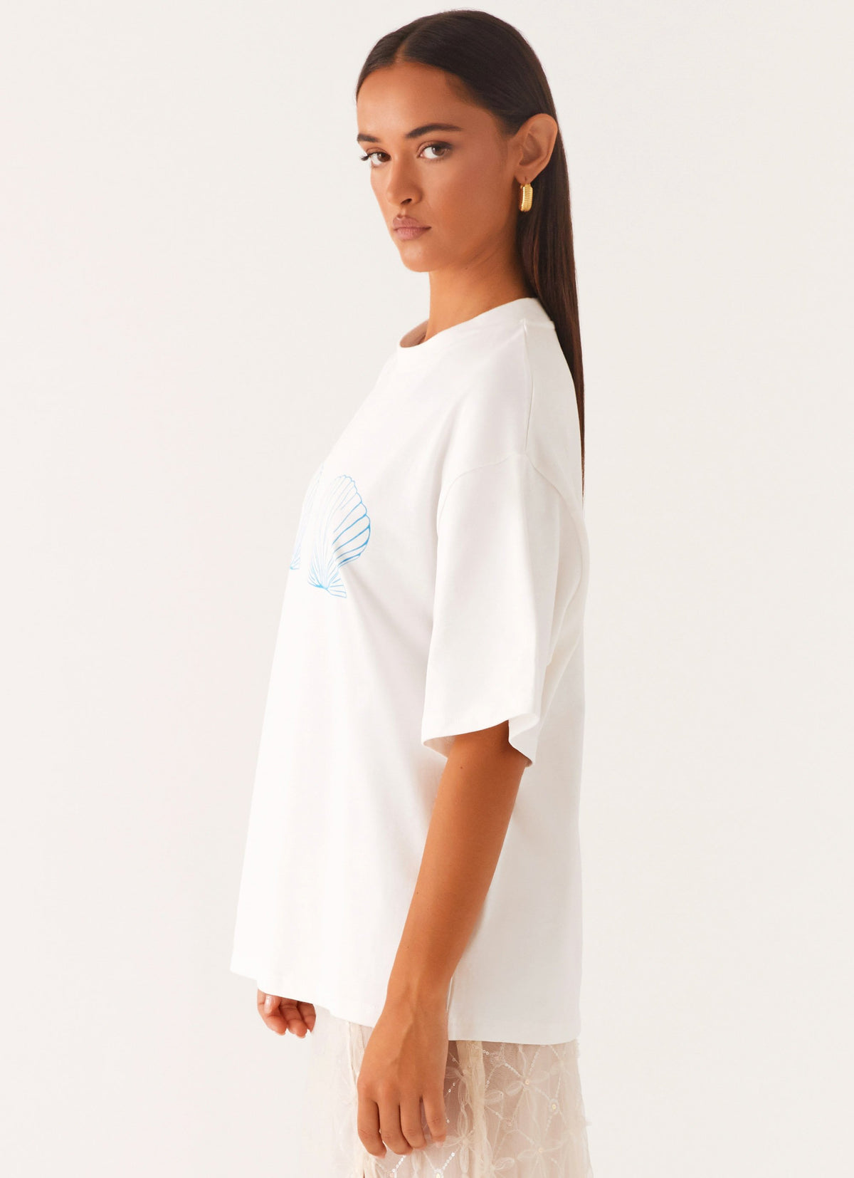 Born to Have Fun Oversized Graphic Tee - Blue Shell