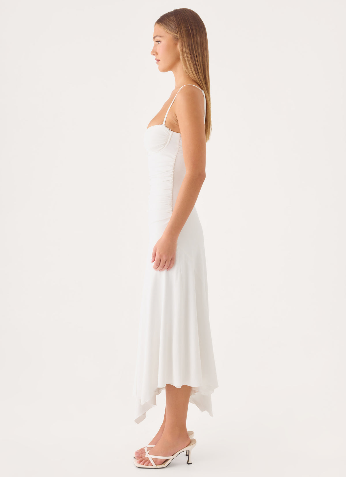 Bottle Pop Midi Dress - White