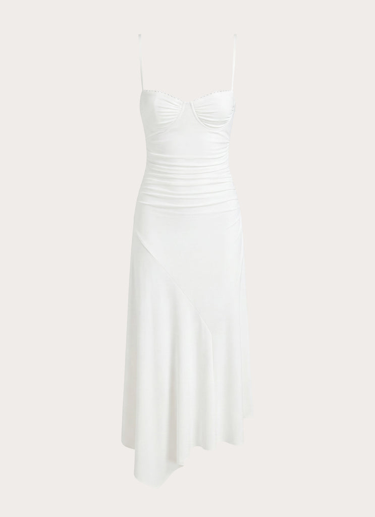 Bottle Pop Midi Dress - White