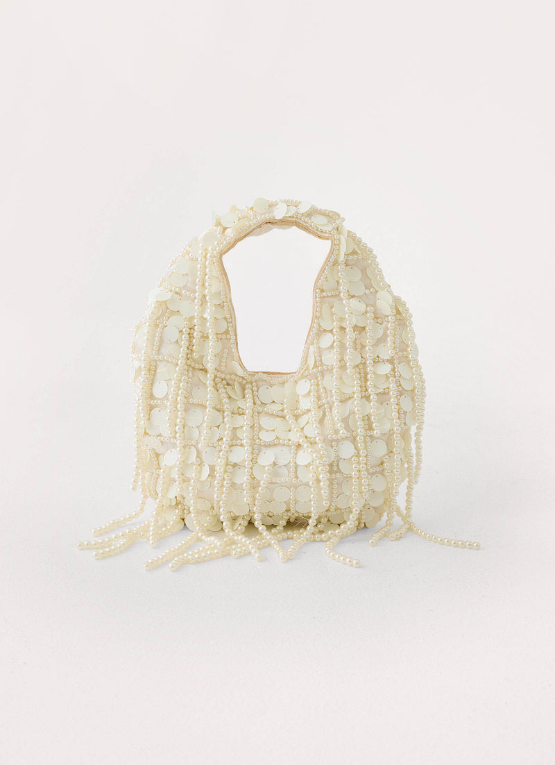Brae Beaded Handbag - Cream