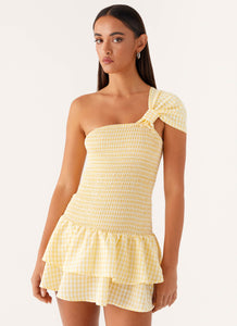 Brandy Mini Dress - Yellow Gingham