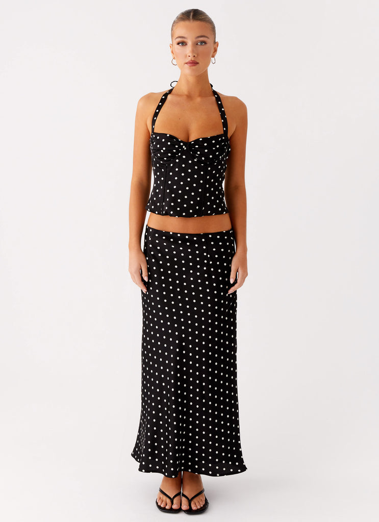 Breanne Top - Black Polka Dot