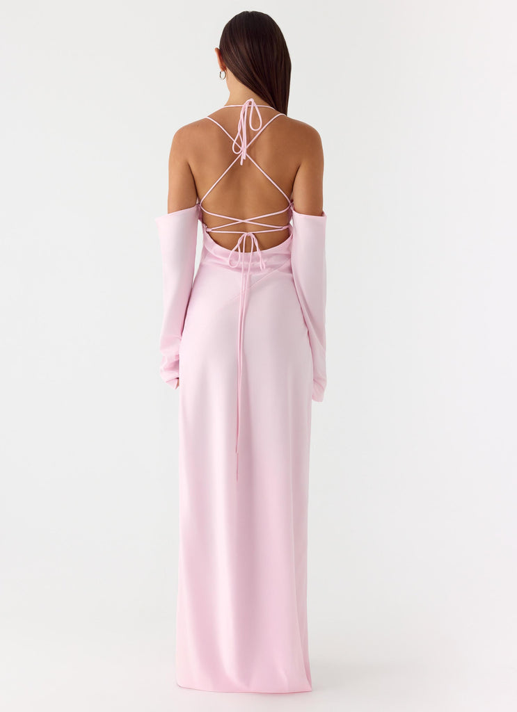 Breathe Me Long Sleeve Maxi Dress - Baby Pink