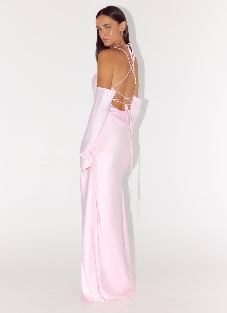 Breathe Me Long Sleeve Maxi Dress - Baby Pink