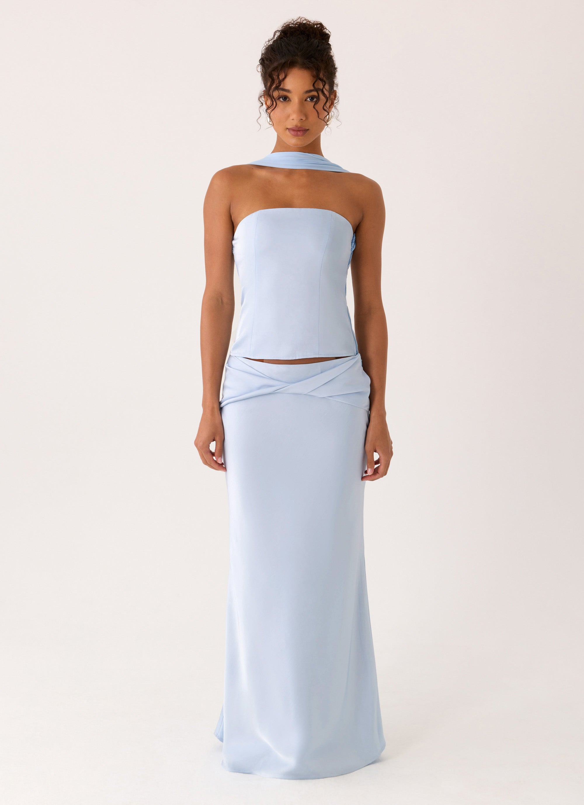 Bridgeta Maxi Skirt - Blue – Peppermayo