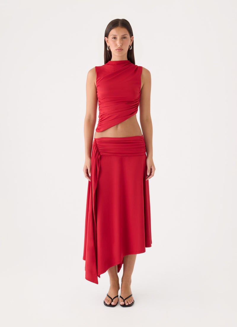 Briege Maxi Skirt - Red