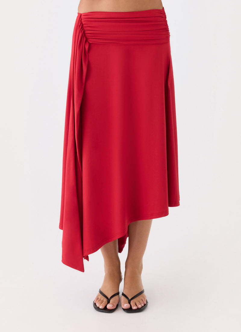 Briege Maxi Skirt - Red