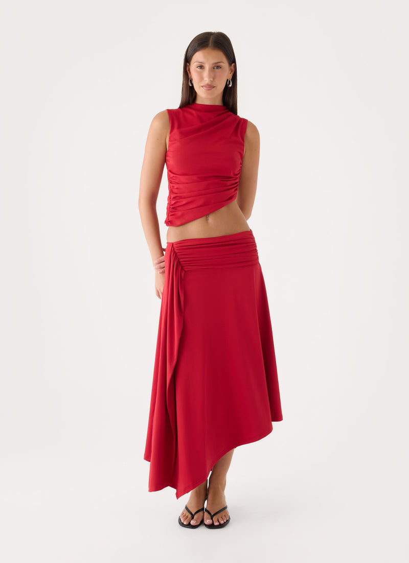 Briege Maxi Skirt - Red
