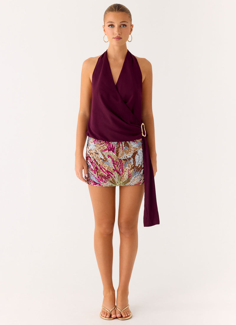 Bright Star Mini Skirt - Floral Bead