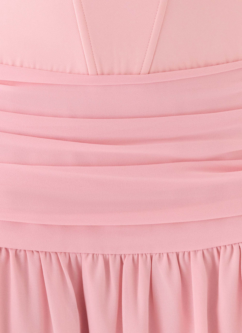 Clemsie Bustier Maxi Dress - Pink Peach