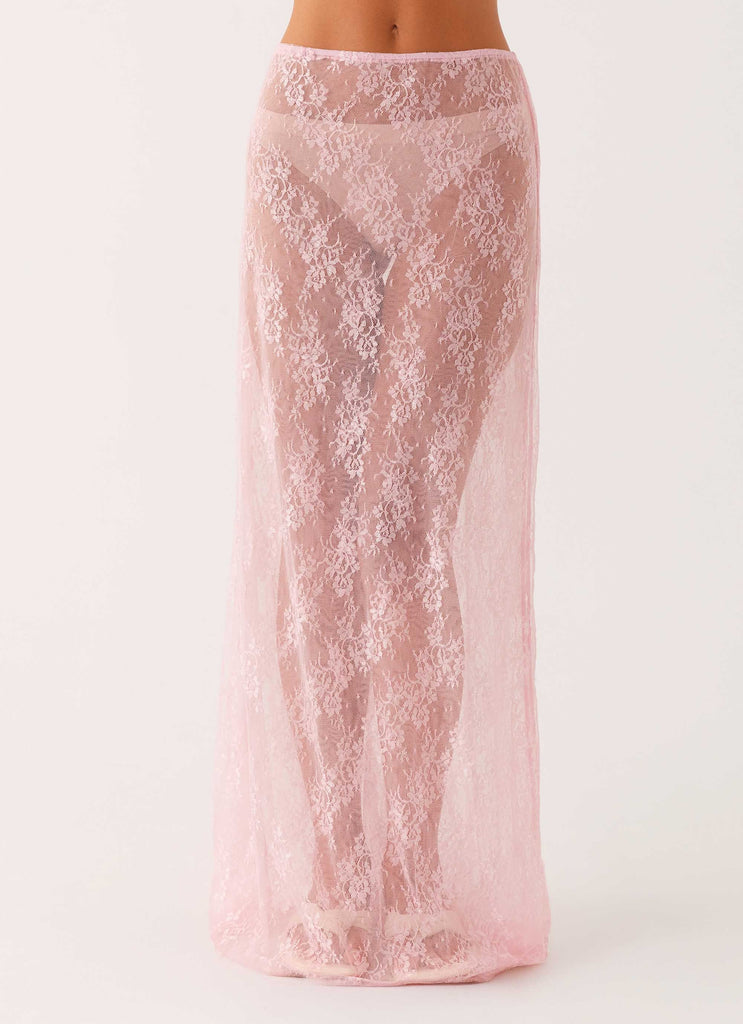 Caden Lace Maxi Skirt - Pink