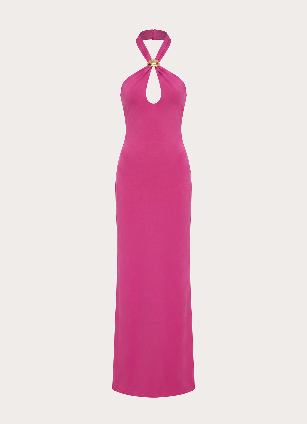 Caelina Halter Maxi Dress - Mulberry Pink