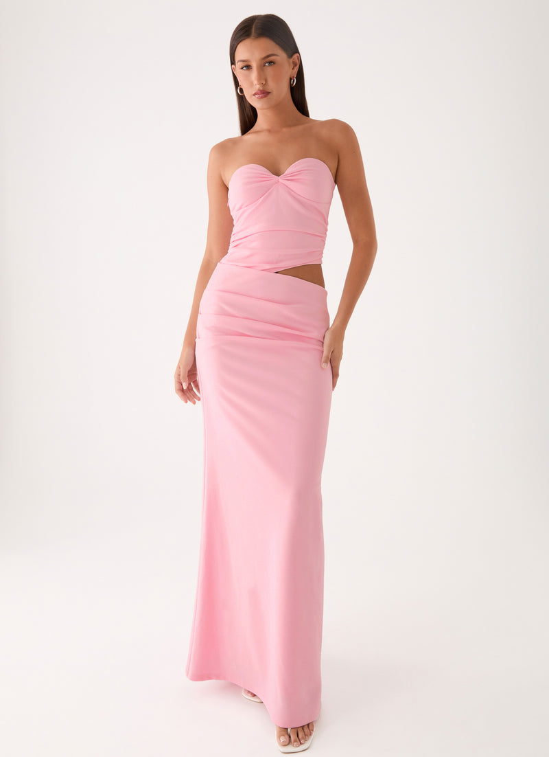 Carella Strapless Maxi Dress - Pink