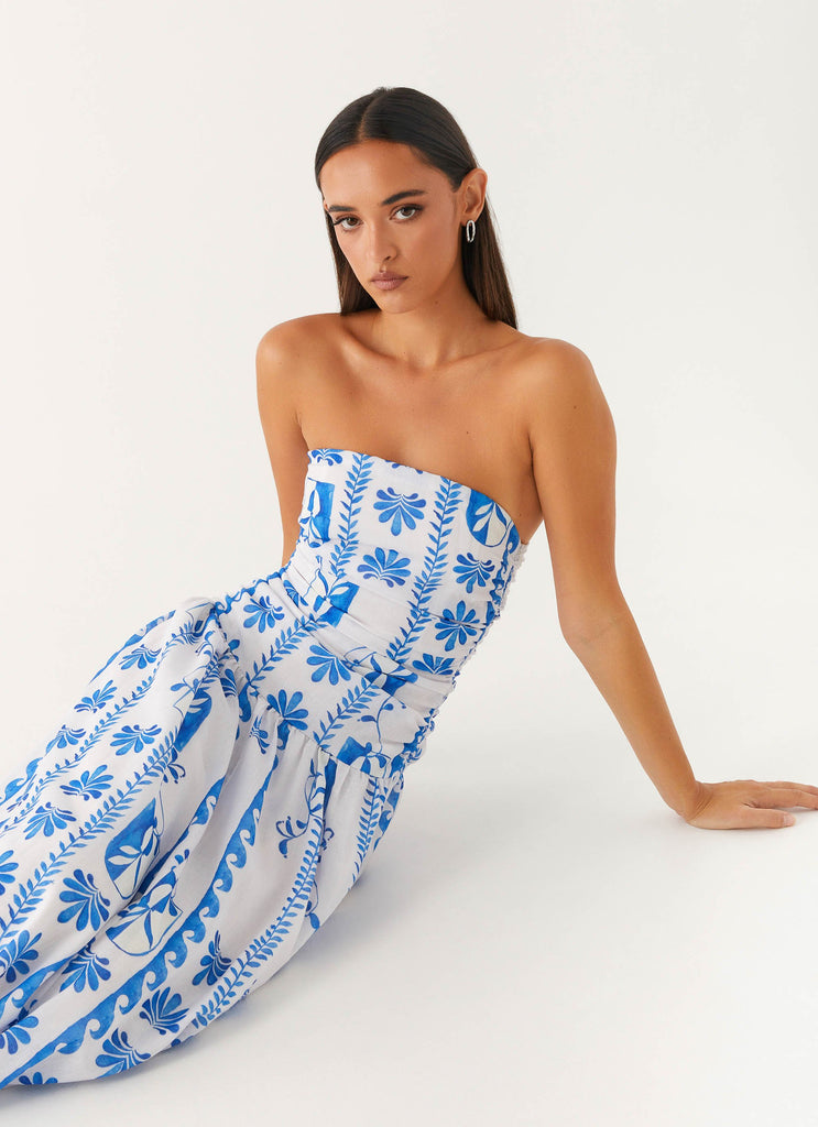 Carmel Maxi Dress - Floral Wave