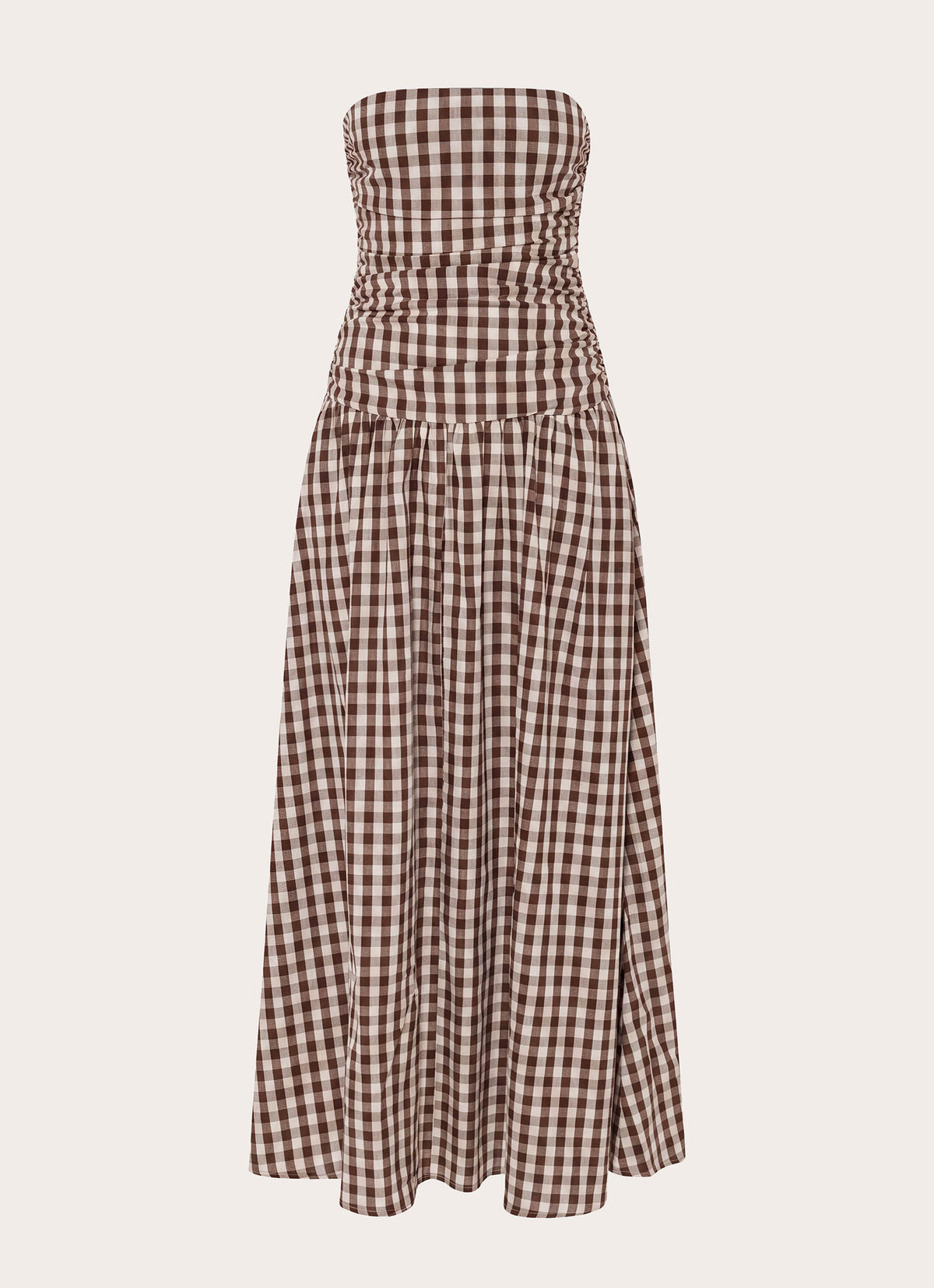 Carmel Maxi Dress - Brown Gingham