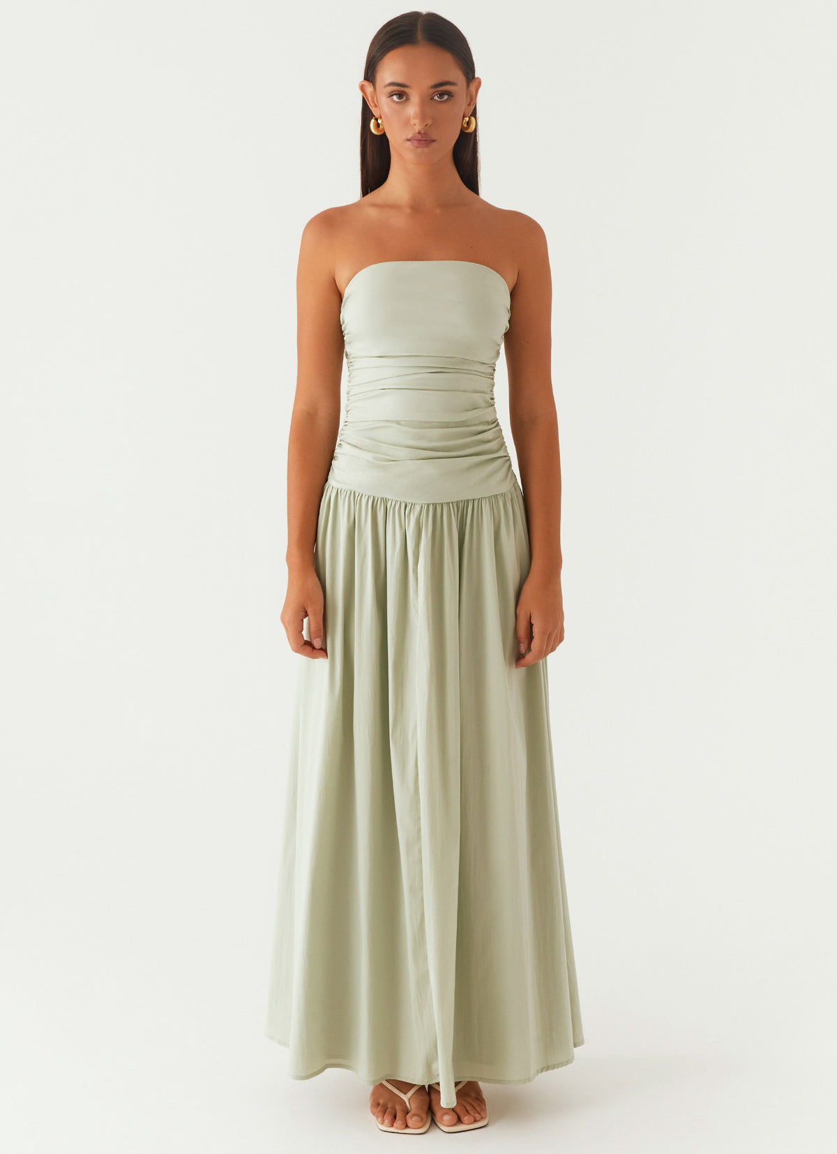 peppermayo carmel maxi dress Stunning Caramel from Featuring a sleek strapless neckline and a structured drop waist Carmel Maxi Dress - Khaki