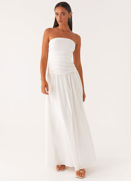 peppermayo white maxi dress Carmel Drop waist Your new fave maxi 💌⁠