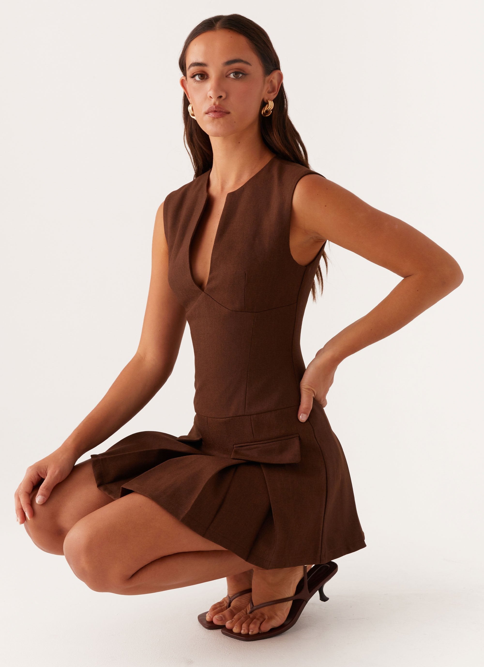 Cassia Mini Dress - Brown Peppermayo Cassia Mini Dress - Brown Peppermayo