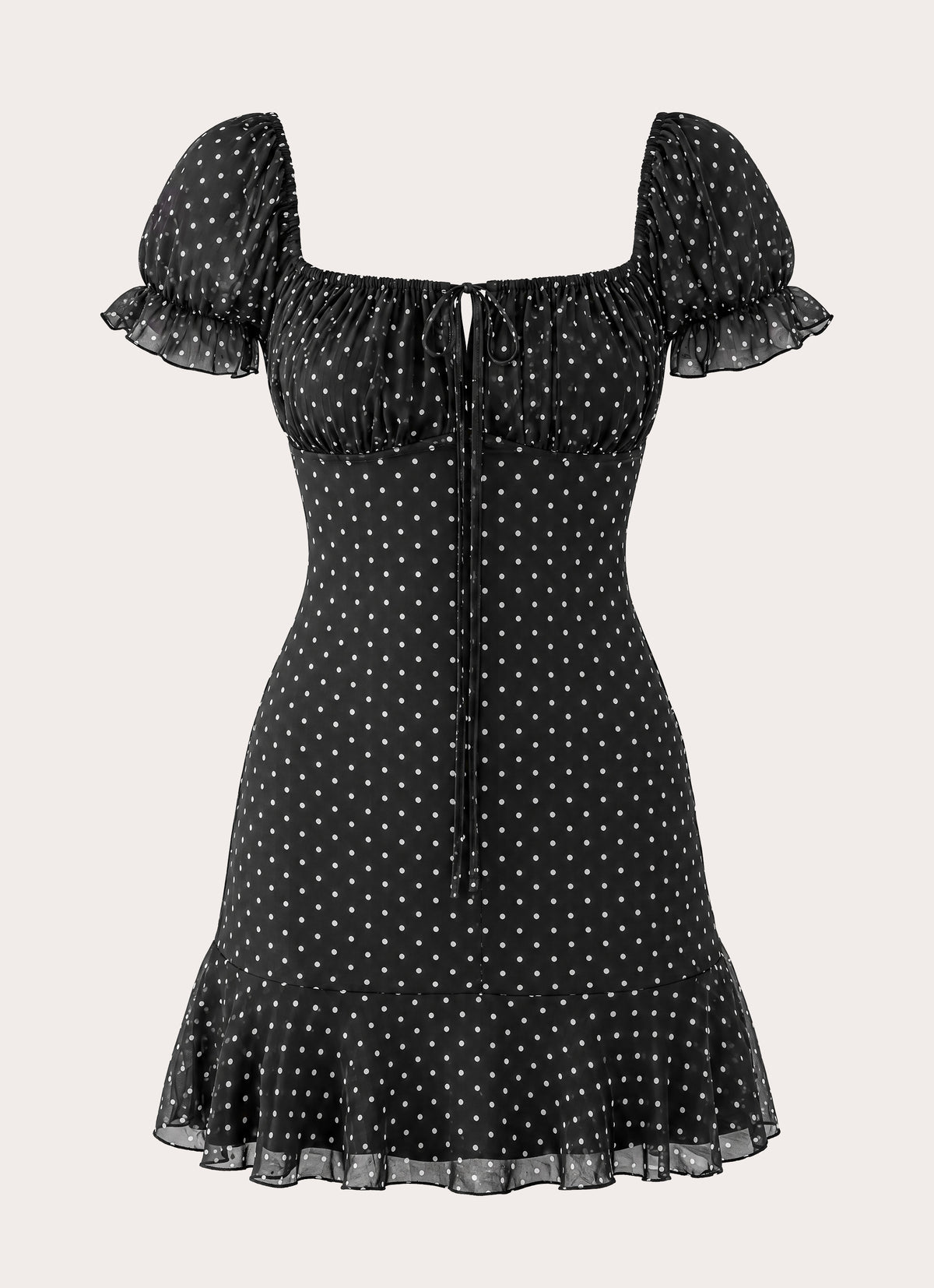 Cathedral Mini Dress - Black Polka Dot