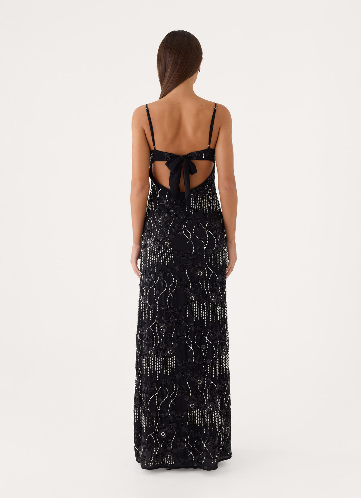 Celandine Beaded Maxi Dress - Black