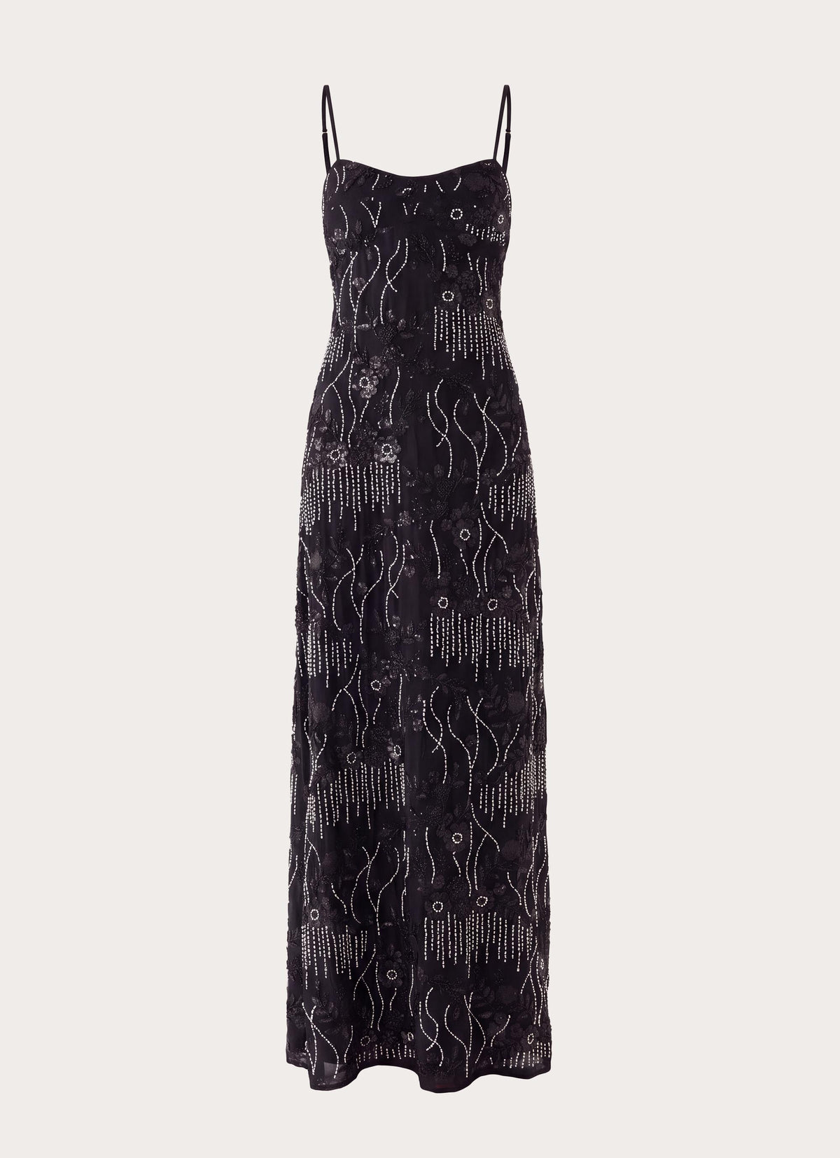 Celandine Beaded Maxi Dress - Black
