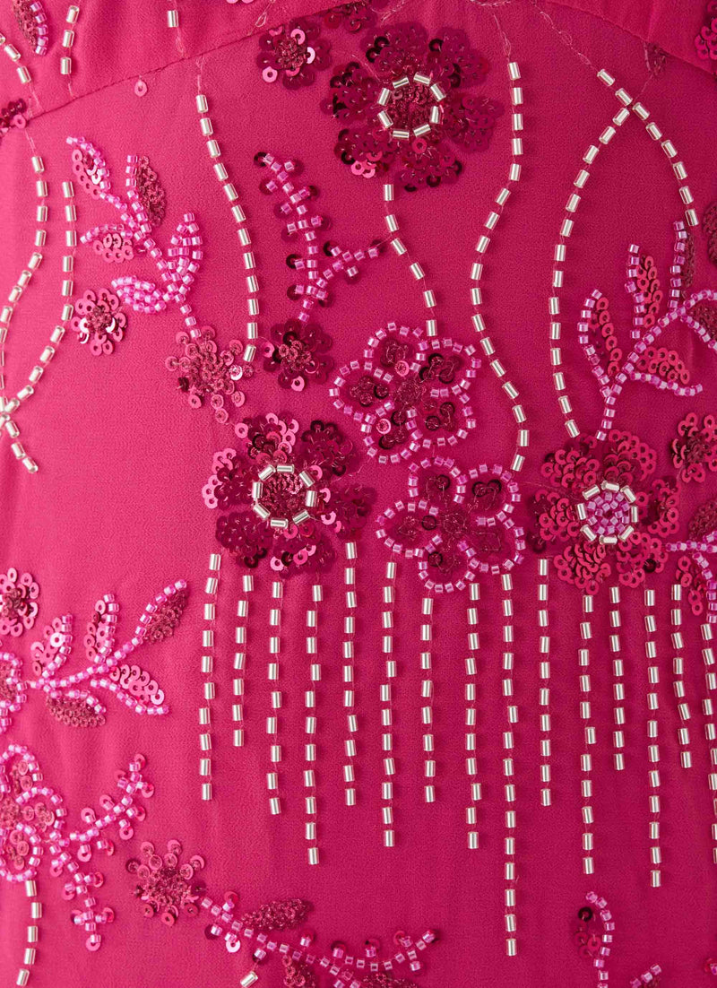 Celandine Beaded Maxi Dress - Sangria