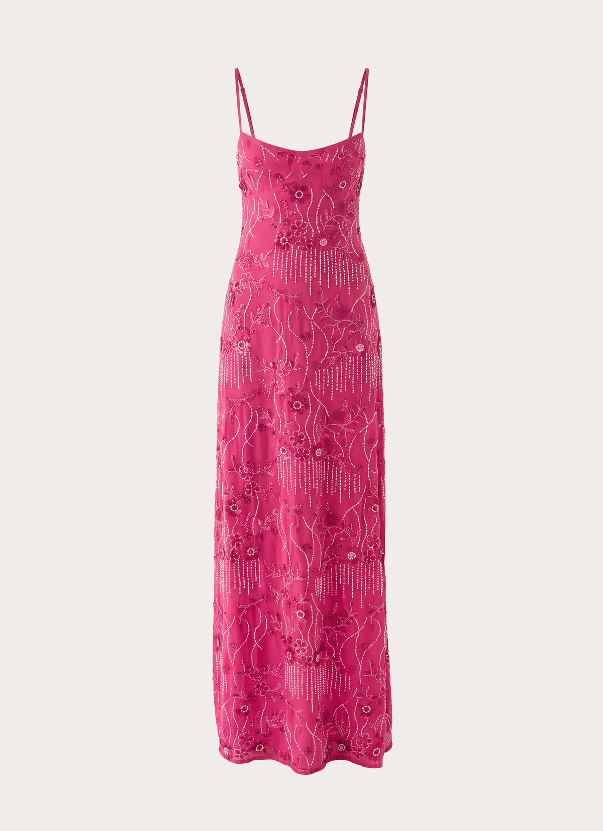 Celandine Beaded Maxi Dress - Sangria