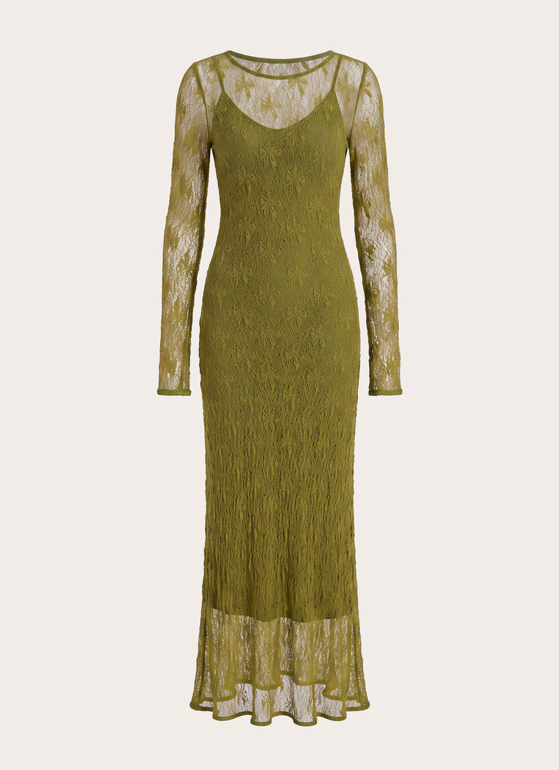 Chalet Maxi Dress - Olive Green