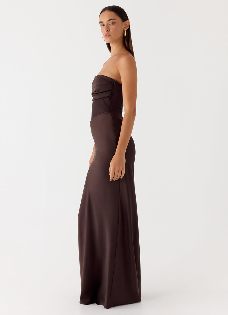 Champagne Skies Maxi Dress - Chocolate