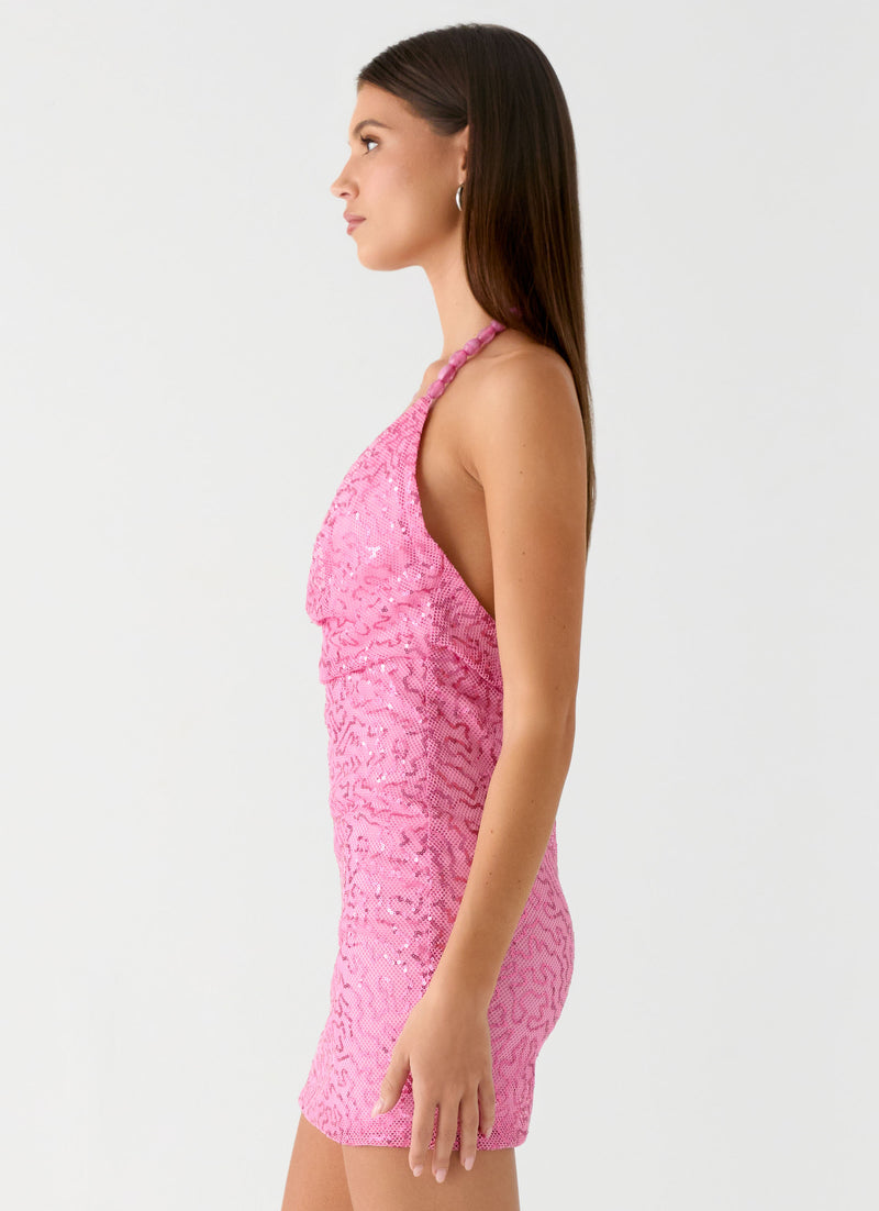 Cherry Coast Sequin Mini Dress - Pink