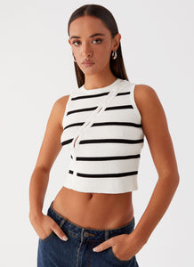 Womens Chromatic Charm Knit Top in the colour Ivory in front of a light grey background