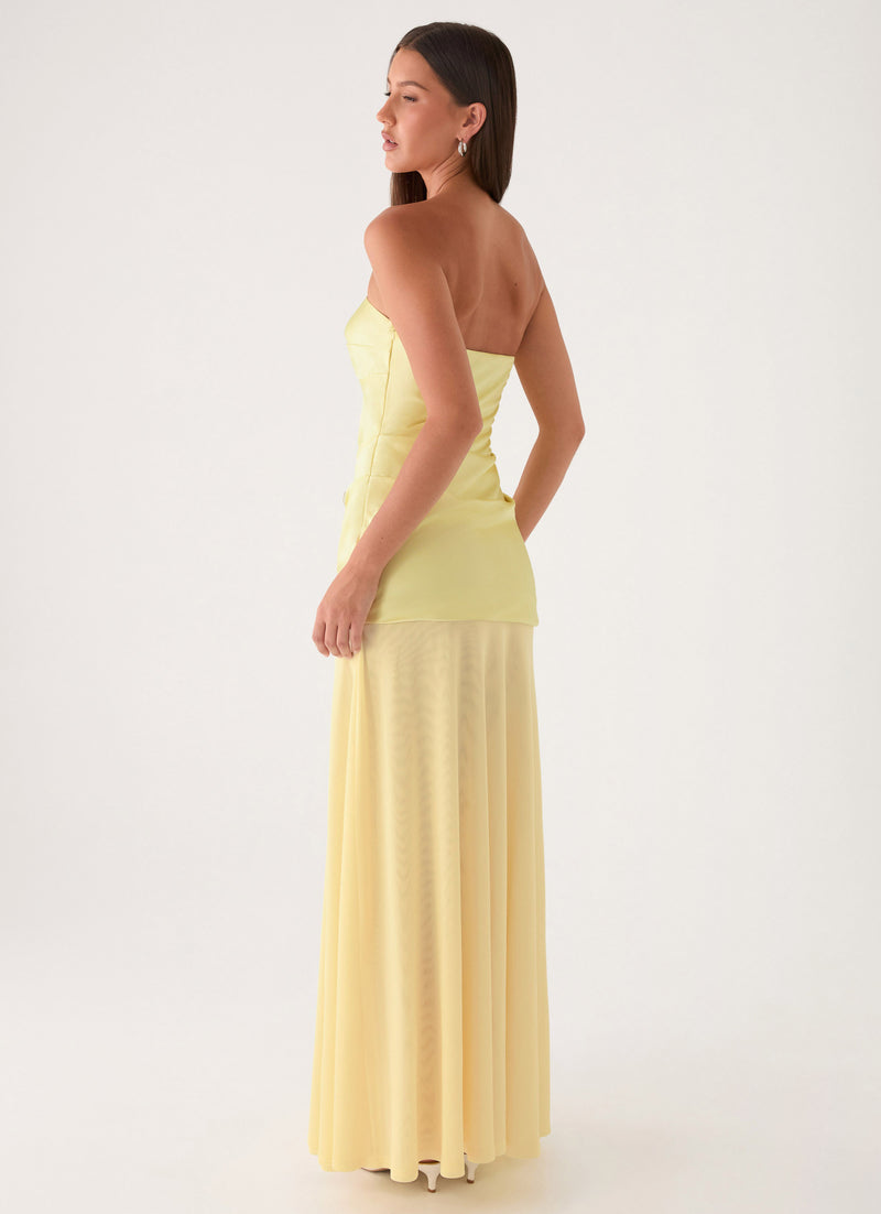 Cierra Strapless Maxi Dress - Yellow