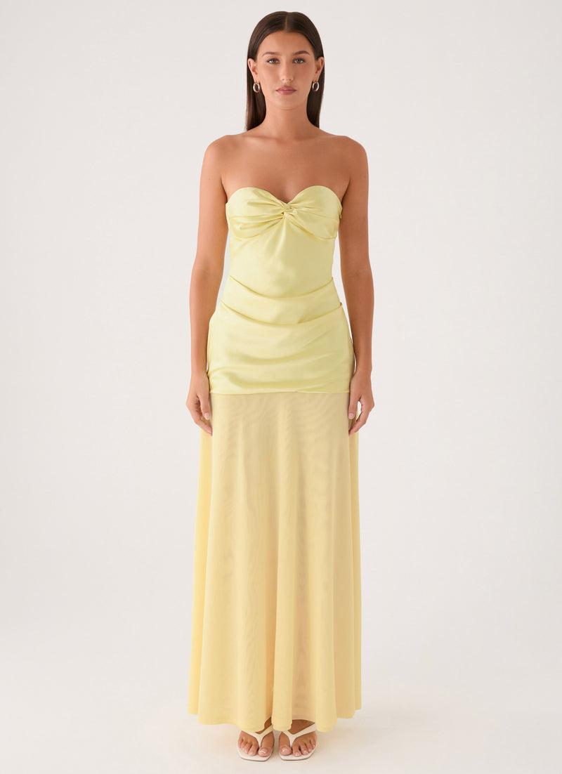 Cierra Strapless Maxi Dress - Yellow