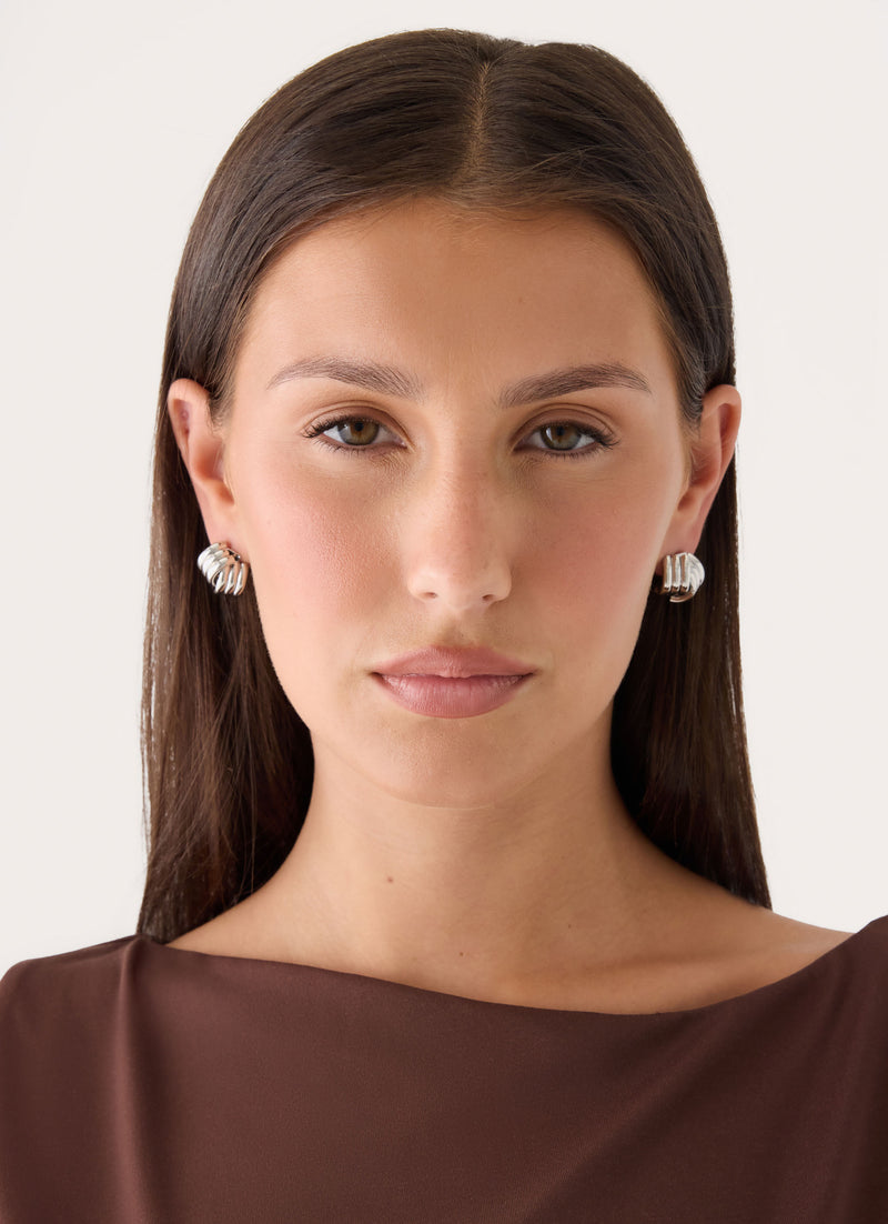 Clean Cut Earrings - Silver