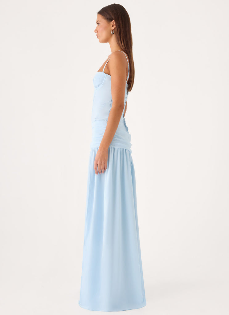 Clemence Bustier Maxi Dress - Blue