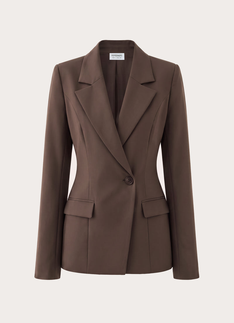 Corsita Cinched Blazer - Chocolate