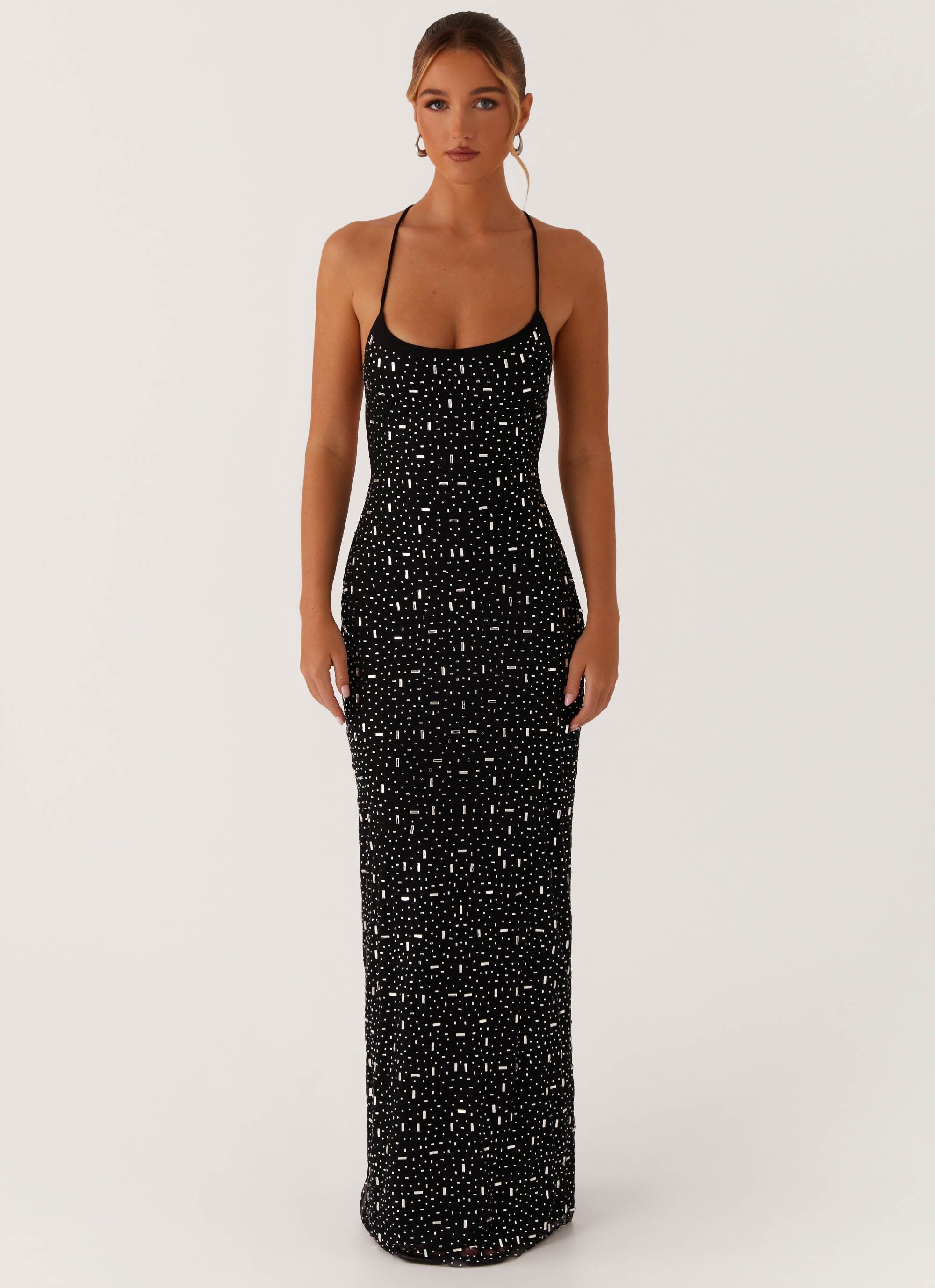 Cressida Rhinestone Mesh Maxi Dress