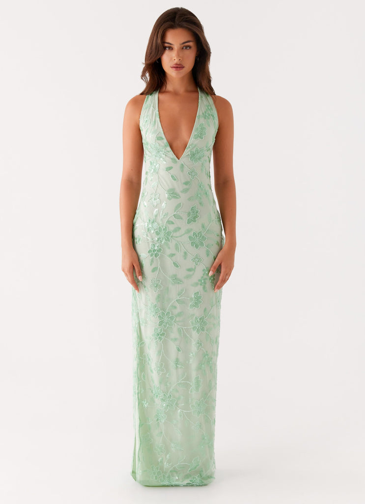 Cydney Beaded Maxi Dress - Sage Peppermayo Cydney Beaded Maxi Dress - Sage Peppermayo